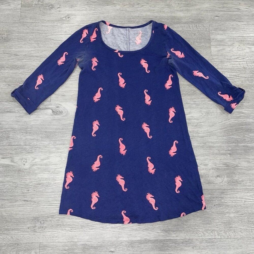 Lilly Pulitzer T-Shirt Dress Womens Small Ocean Ridge Elephants 3/4 Sleeve Beach